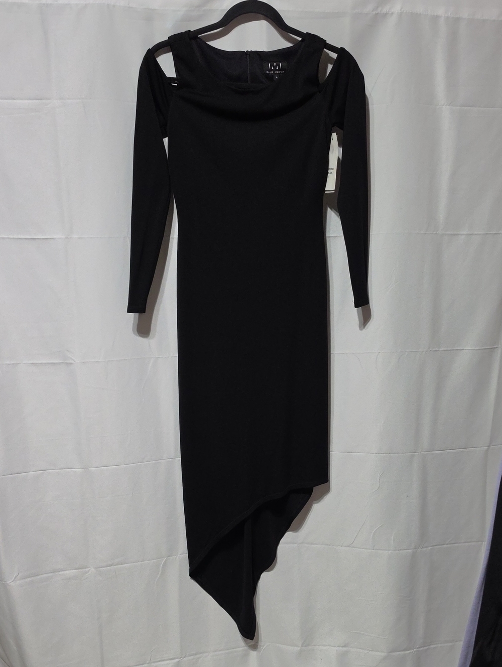 David Meister Cold-Shoulder Asymmetric Cocktail Dress. Size: 4